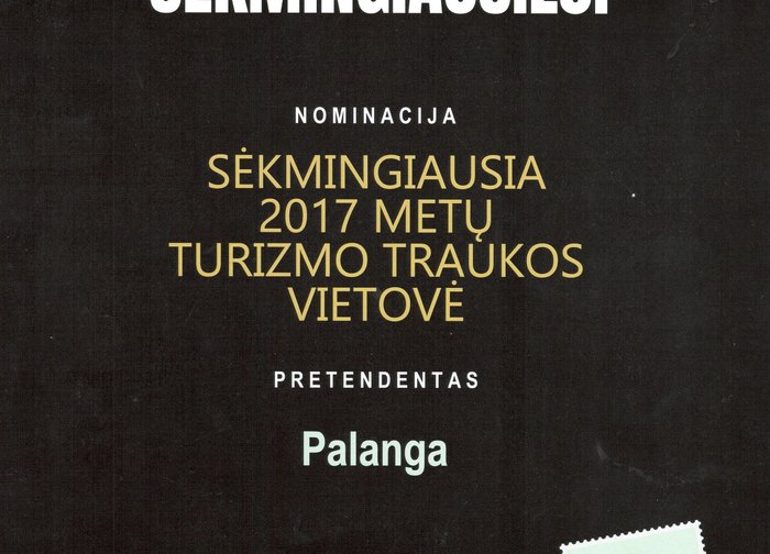 Palanga nominuota „Sėkmingiausia 2017 metų turizmo traukos vietovė“. 
