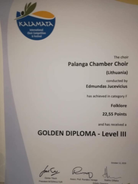 Palangos kamerinio choro laimėjimai