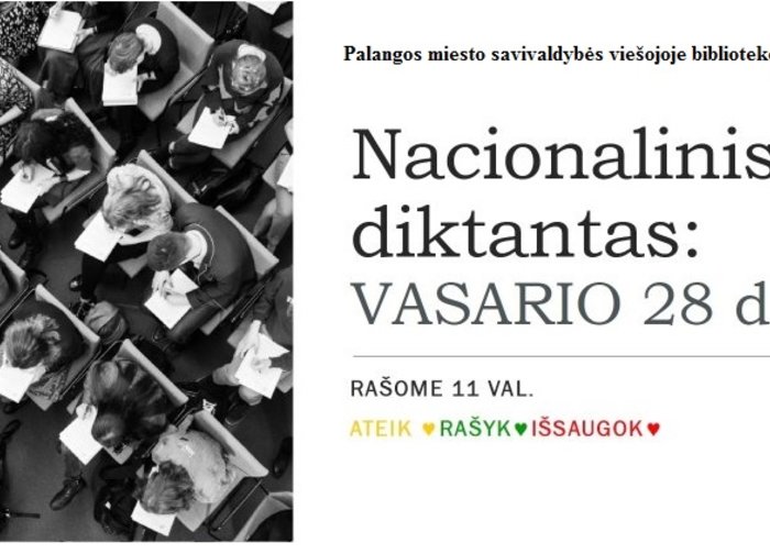 Kviečiame rašyti Nacionalinį diktantą bibliotekoje