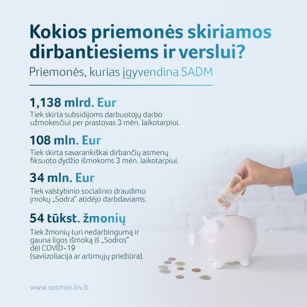 Kokios priemonės skiriamos dirbantiesiems ir verslui? 