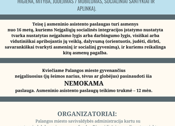 Asmeninio asistento paslauga. Kas tai?