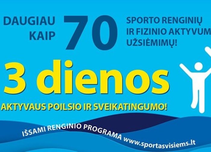 Festivalis "Sportas visiems" šiemet Palangoje vyks rugsėjo 18-20 d.