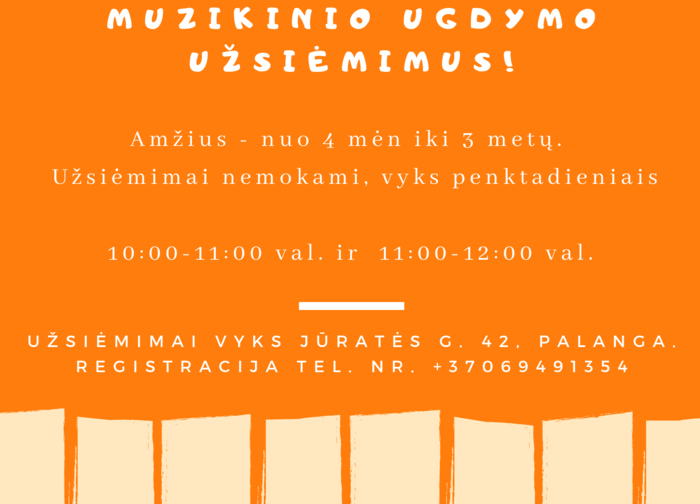 Kviečiame mažylius į nemokamus ankstyvojo muzikinio ugdymo užsiėmimus