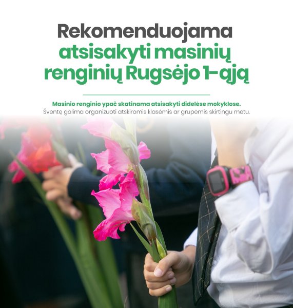 Rekomenduojama atsisakyti masinių renginių Rugsėjo 1-ają