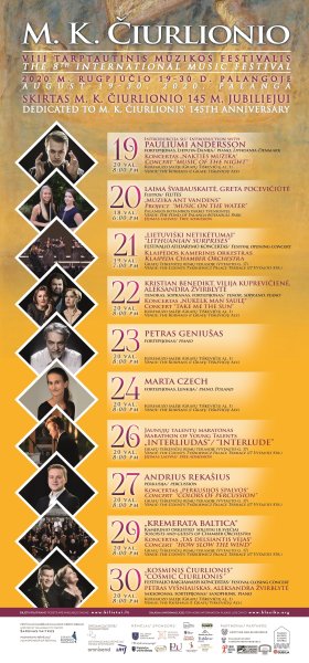 VIII tarptautinis M. K. Čiurlionio muzikos festivalis Palangoje – nuo magiškos perkusijos iki...