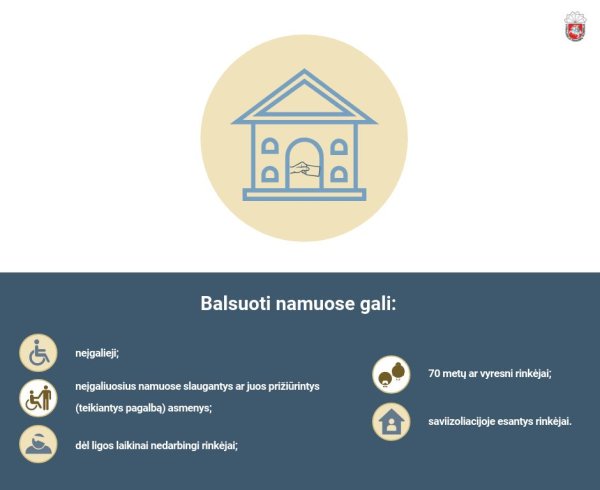 Rinkėjai, dėl sveikatos negalintys atvykti į balsavimo vietą, turi galimybę balsuoti namuose
