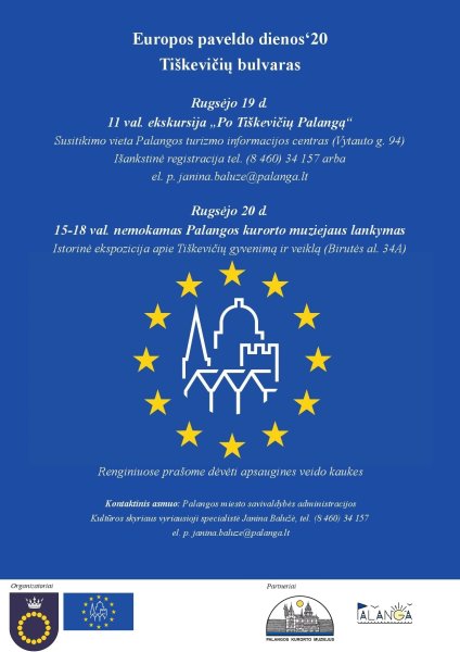 Rugsėjo 19-20 d. Palangoje vyks Europos paveldo dienos'20 renginiai