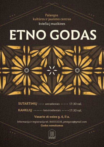 Palangos kultūros ir jaunimo centras kviečia į muzikines nemokamas ETNO GODAS