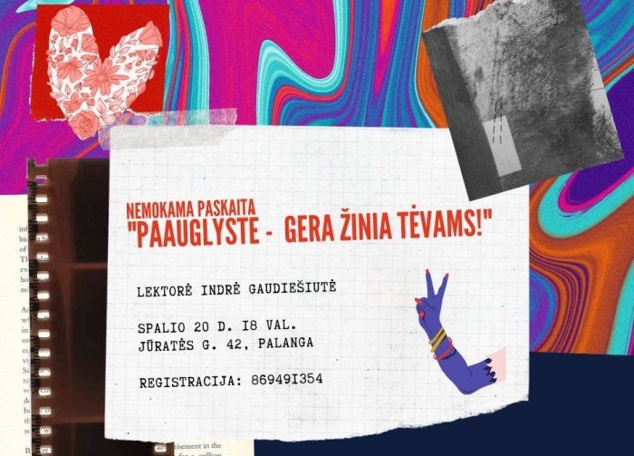 Spalio 20 d. - nemokama paskaita "Paauglystė - gera žinia tėvams"