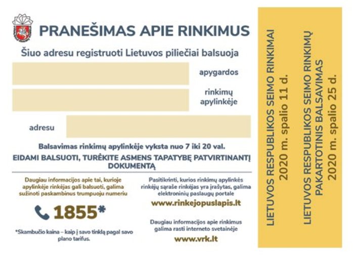 Pagrindinis dokumentas einant į rinkimus - asmens tapatybės dokumentas