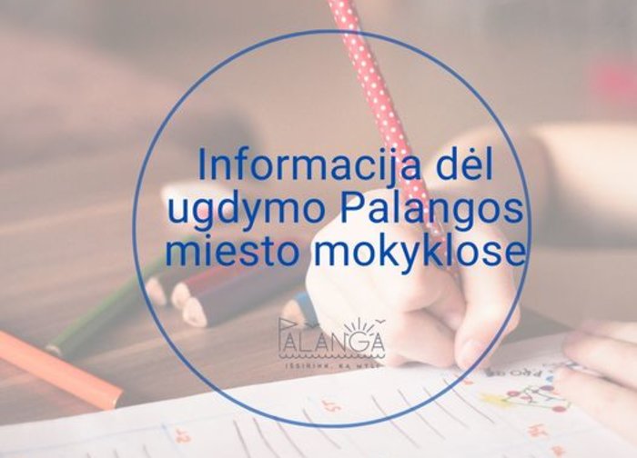 Informacija dėl ugdymo Palangos miesto mokyklose
