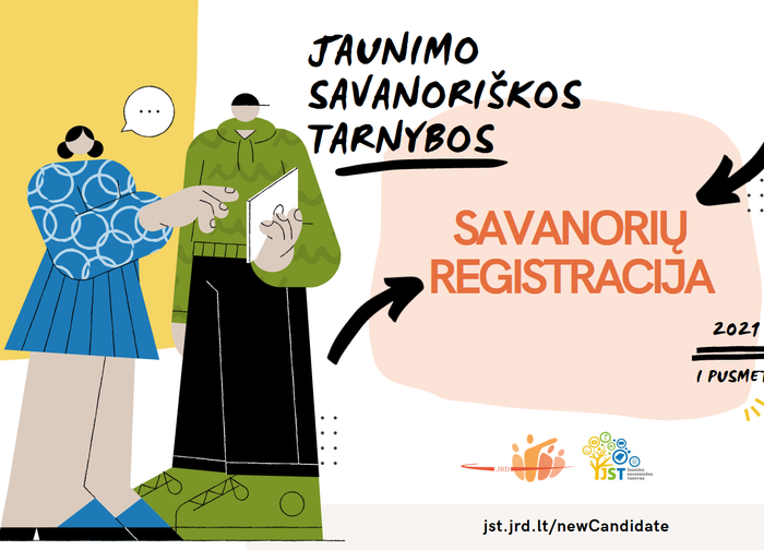 14-29 metų jaunuolius kviečiame registruotis į jaunimo savanoriškos tarnybos programą