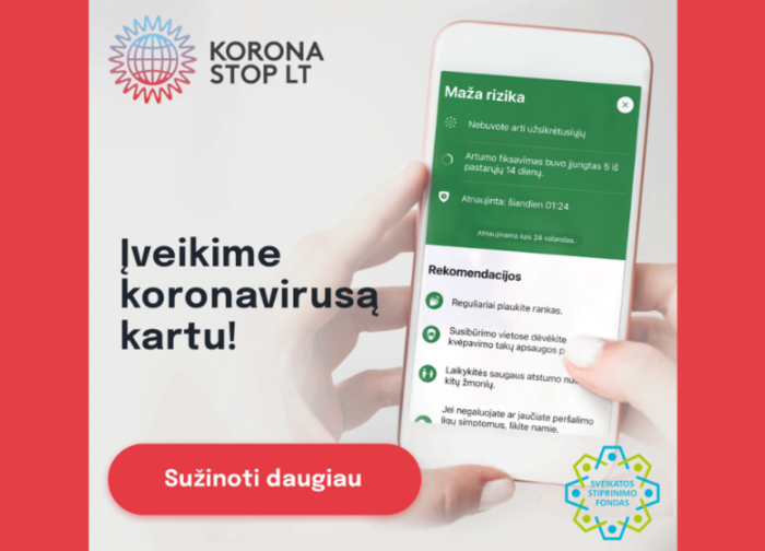 Programėle KoronaStopLT naudojasi vis daugiau žmonių