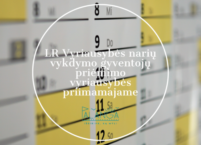 Skelbiamas LR vyriausybės narių vykdomo  gyventojų priėmimo 2021 metų II ketvirtį  grafikas