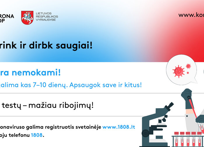 Įsibėgėja profilaktinis testavimas dėl COVID-19 greitaisiais antigeno testais