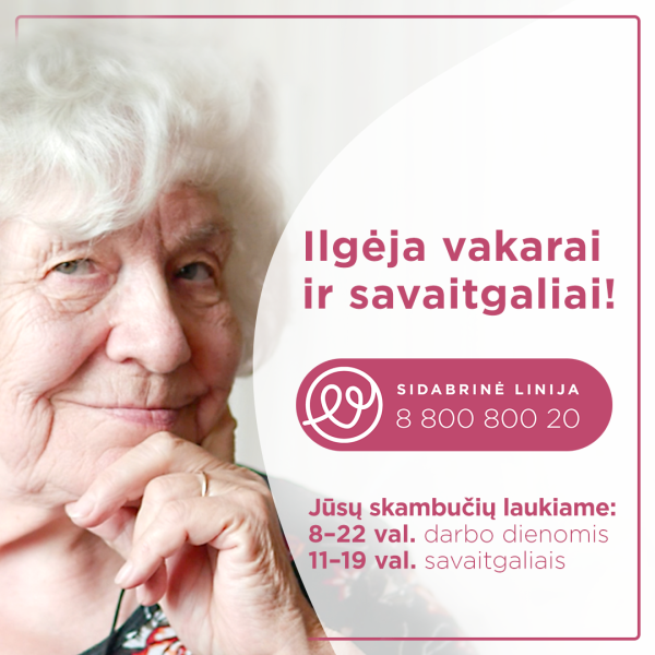 „Sidabrinė linija“ senjorų skambučių laukia ir savaitgaliais
