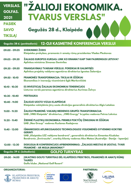 Gegužės 28-29 d. vyks konferencija verslui "Žalioji ekonomika. Tvarus verslas"