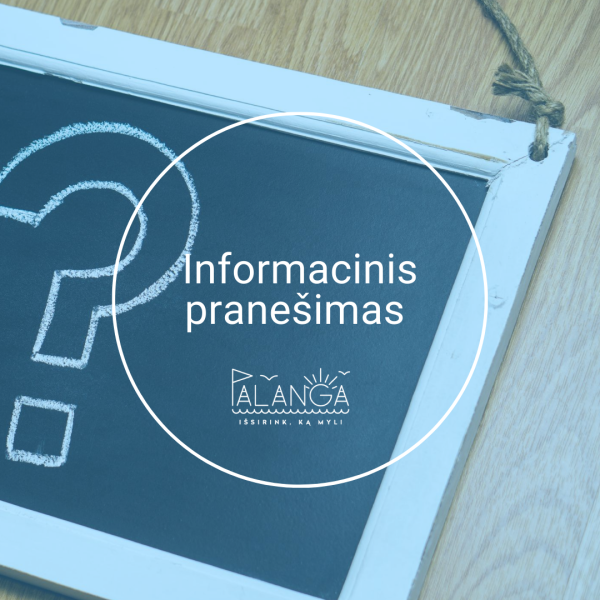 Informacija apie numatomus Karinių jūrų pajėgų darbus Palangos ir Klaipėdos paplūdimiuose