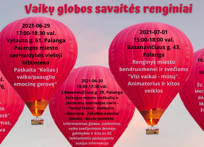 Kviečiame dalyvauti globos viešinimo renginiuose