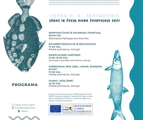 Jūros ir žvejų diena Šventojoje 2021. Renginio programa