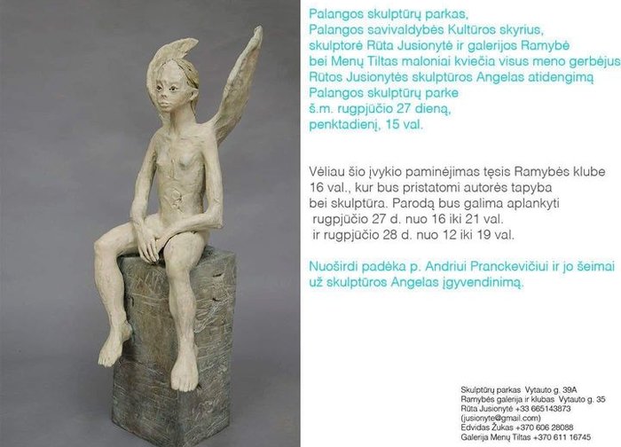 Penktadienį (rugpjūčio 27 d.) kviečiame į skulptūros '"Angelas" pristatymą...
