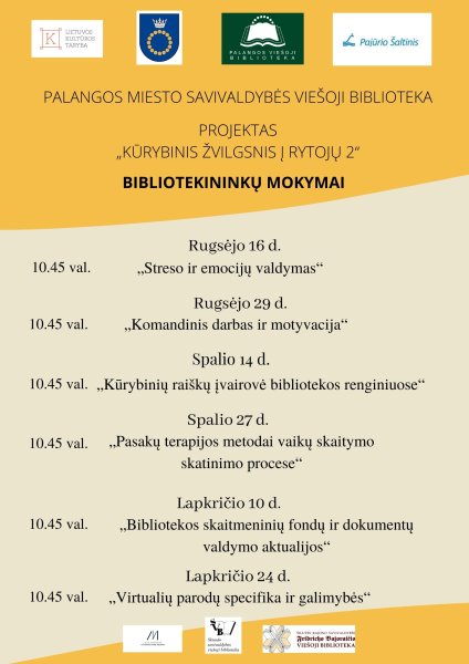 Palangos viešoji biblioteka įgyvendina tęstinį kvalifikacijos bei kompetencijų ugdymo projektą...