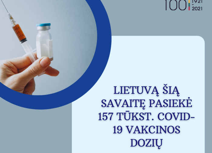 Lietuvą šią savaitę pasiekė 157 tūkst. COVID-19 vakcinos dozių