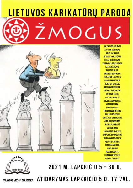 Palangos viešojoje bibliotekoje -  Lietuvos karikatūristų darbų paroda „Žmogus“ 