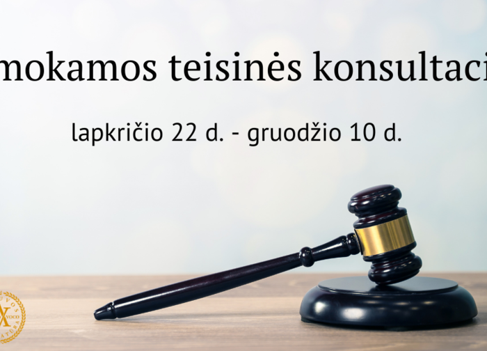 Lietuvos Caritas ir Lietuvos advokatai ir vėl vienija jėgas: dovanos 3 savaites nemokamų teisinių...