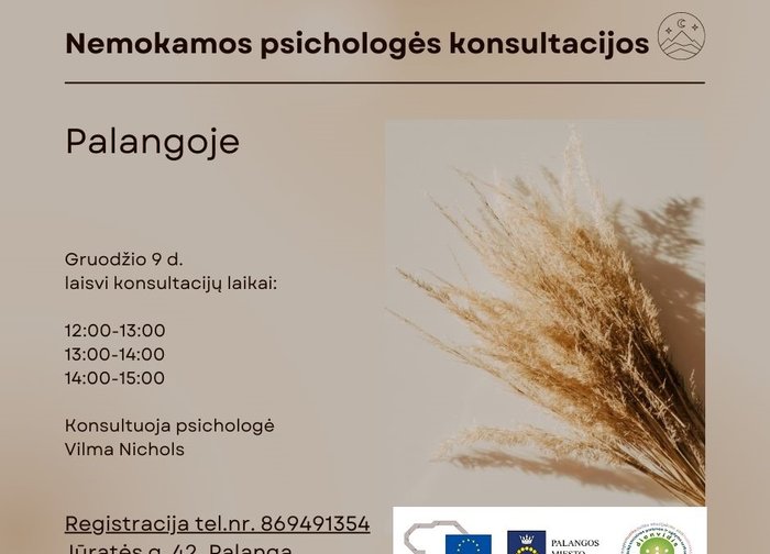 Nemokamos psichologinės konsultacijos Palangoje