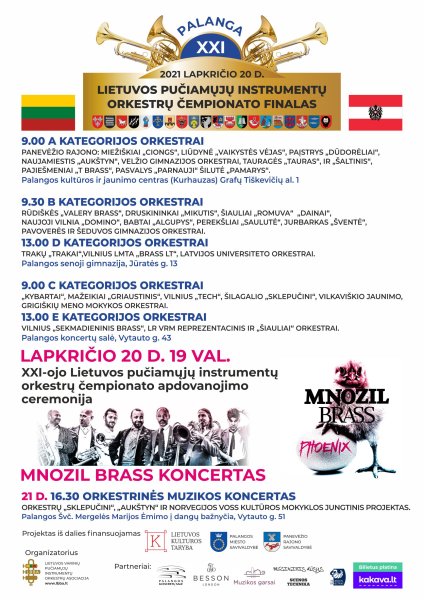 Lapkričio 20 d. Palangoje - atviras Lietuvos pučiamųjų instrumentų orkestrų čempionato finalas