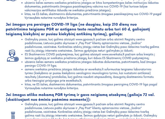 Galimybių pasui gauti galios tik PGR testas