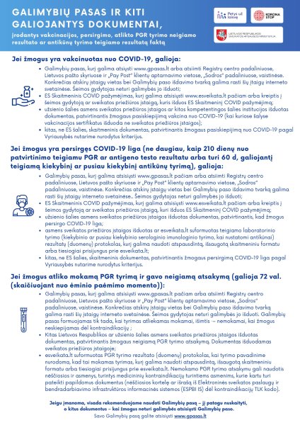 Galimybių pasui gauti galios tik PGR testas
