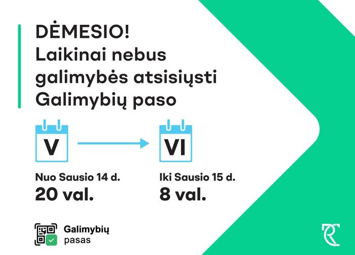 Laikinai nebus galima atsisiųsti Galimybių paso 