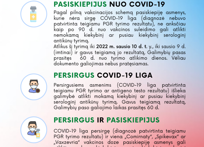 Sveikatos apsaugos ministerija atsako į aktualius klausimus apie serologinius tyrimus