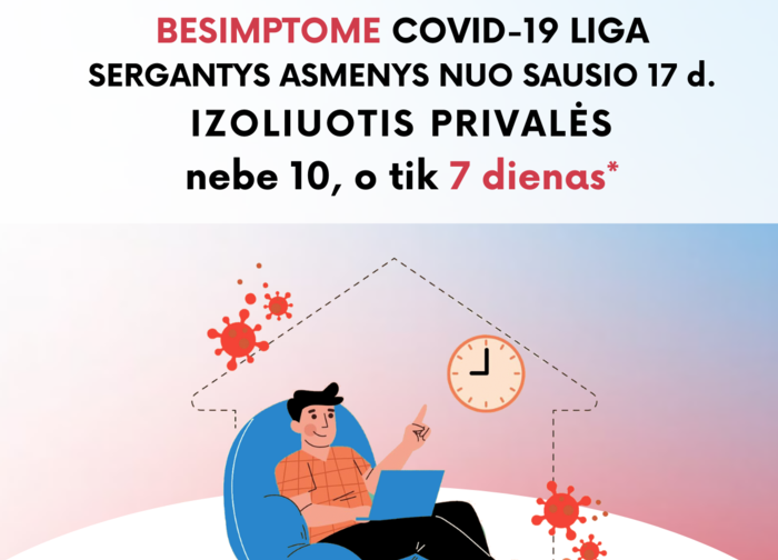 Trumpinama besimptome COVID-19 liga sergančių žmonių izoliacija