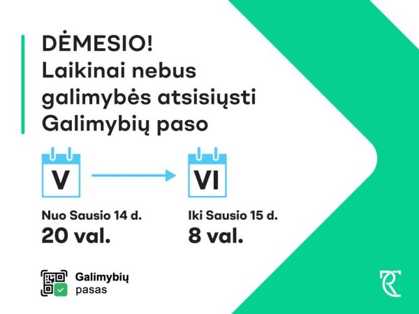Laikinai nebus galima atsisiųsti Galimybių paso 