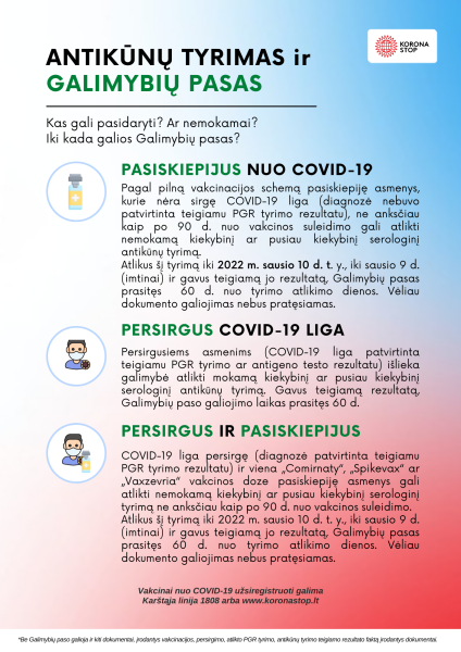 Sveikatos apsaugos ministerija atsako į aktualius klausimus apie serologinius tyrimus