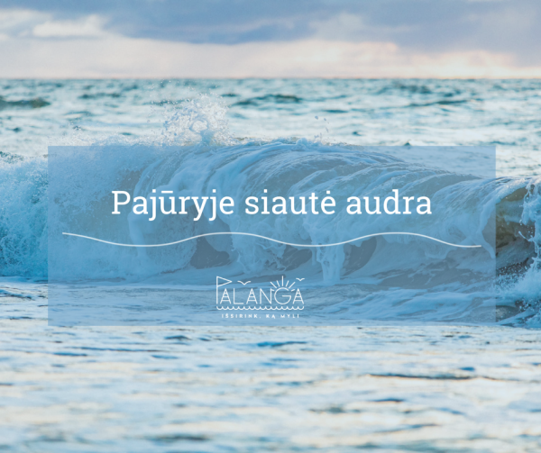 Savaitgalį pajūryje šėlusi audra Palangoje vartė medžius, talžė paplūdimius