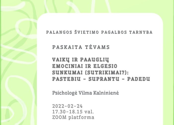 Nemokama paskaita tėvams