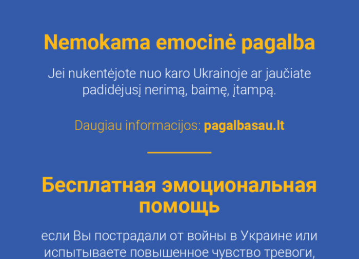  Emocinę paramą galės gauti daugiau nuo karo nukentėjusių ukrainiečių