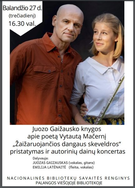 Juozo Gaižausko knygos apie poetą Vytautą Mačernį „Žaižaruojančios dangaus skeveldros“...