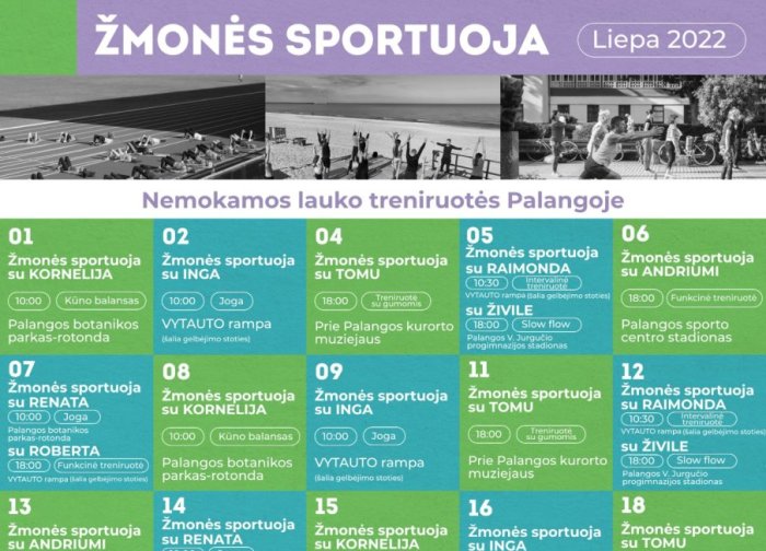 Nuo liepos 1 d. kviečiame į nemokamas treniruotes gamtoje
