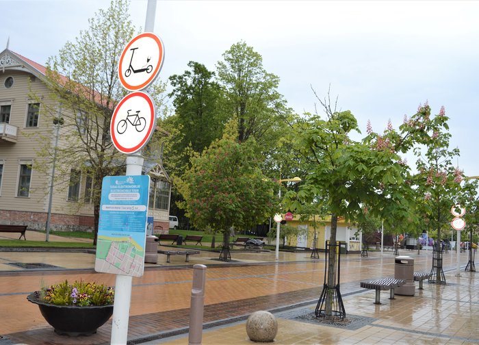 J. Basanavičiaus gatvėje vasarą draudžiamas dviračių ir elektrinių paspirtukų eismas