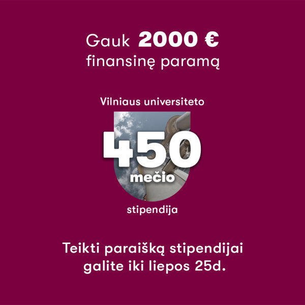 Vilniaus universitete įsteigta stipendija finansinių sunkumų turintiems studentams