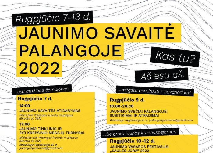 Rugpjūčio 7-13 dienomis Palangoje – Jaunimo savaitės renginiai