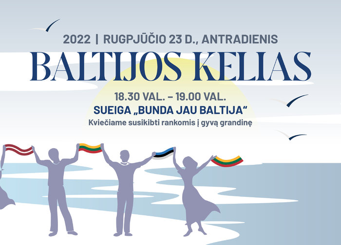 Rugpjūčio 23 d. vėl susikibkime už rankų - minėsime Baltijos kelio metines