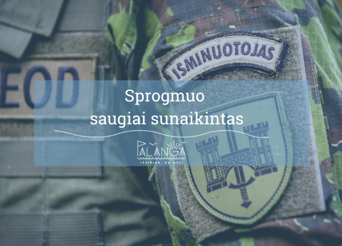Prie Palangos oro uosto aptiktas Antrojo pasaulinio karo laikų sprogmuo jau sunaikintas 