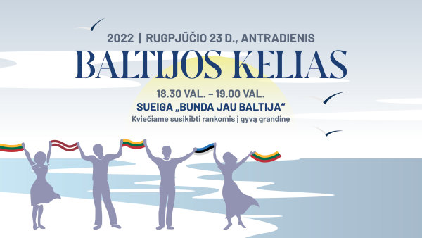 Rugpjūčio 23 d. vėl susikibkime už rankų - minėsime Baltijos kelio metines