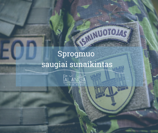 Prie Palangos oro uosto aptiktas Antrojo pasaulinio karo laikų sprogmuo jau sunaikintas 